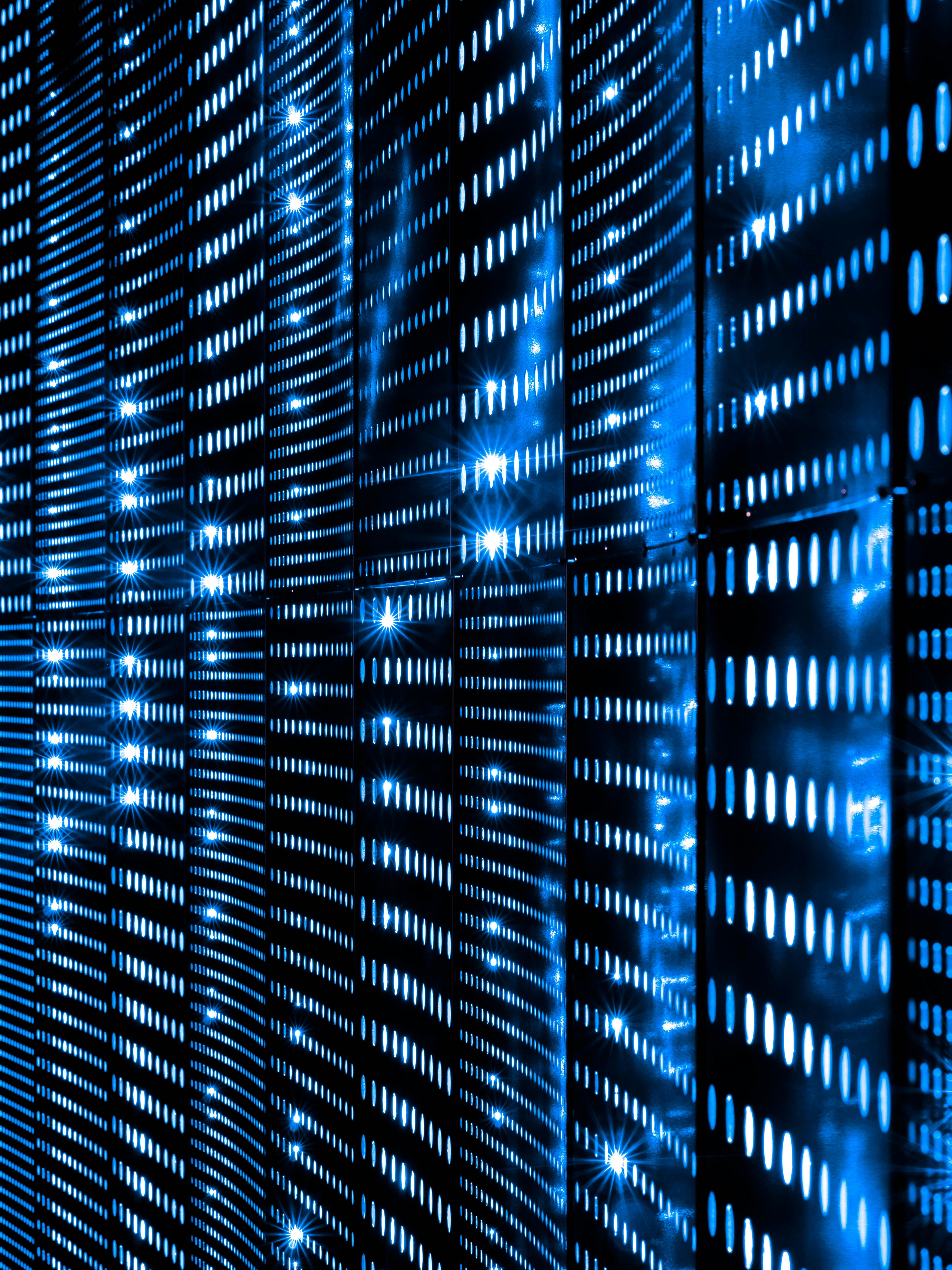 Engineer working within a data centre server facility
